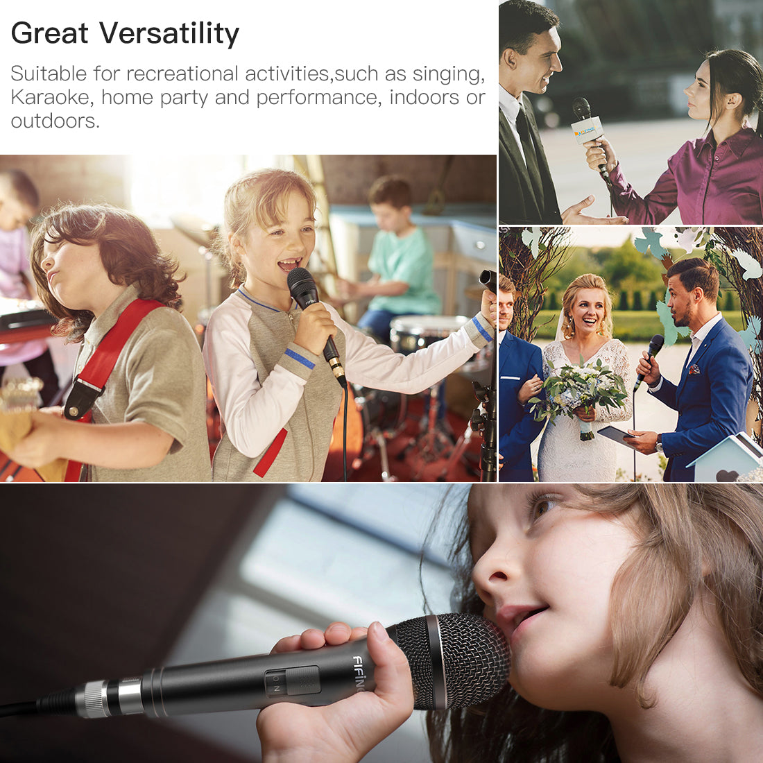 K6 Karaoke Mic Wired Handheld Microphone For Mobile With Cable Singing Speech Recording