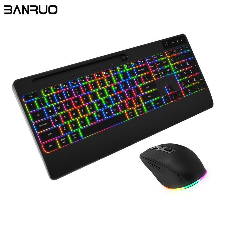 Mouse & Keyboards Game Gaming Office Professional Backlit RGB LED PC Keyboard Wireless Keyboard And Mouse Combo