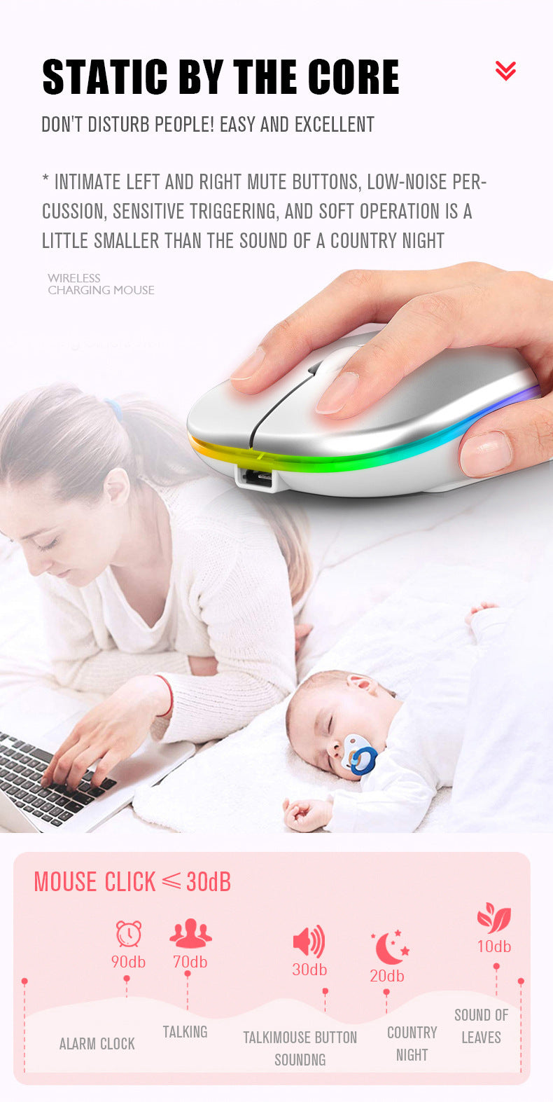 Premium Wireless Bluetooth Mouse For All MacBook Air Pro iPad iMac Tablet PC RBG