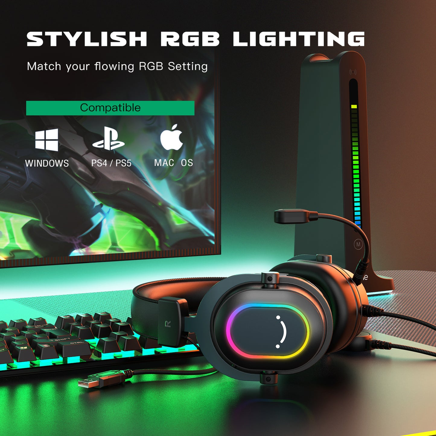 H6 7.1 Gaming Headset LED lights Gaming Headphones Gamer USB Wired Gamer Headset Gaming Headphones