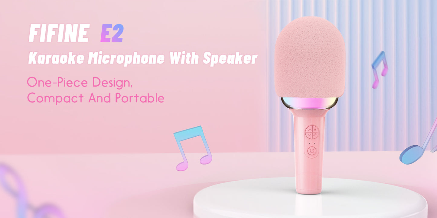 E2 Wireless BT Party Mic Bluetooth Wireless Karaoke Microphone Bluetooth Karaoke Speaker For Christmas Gift