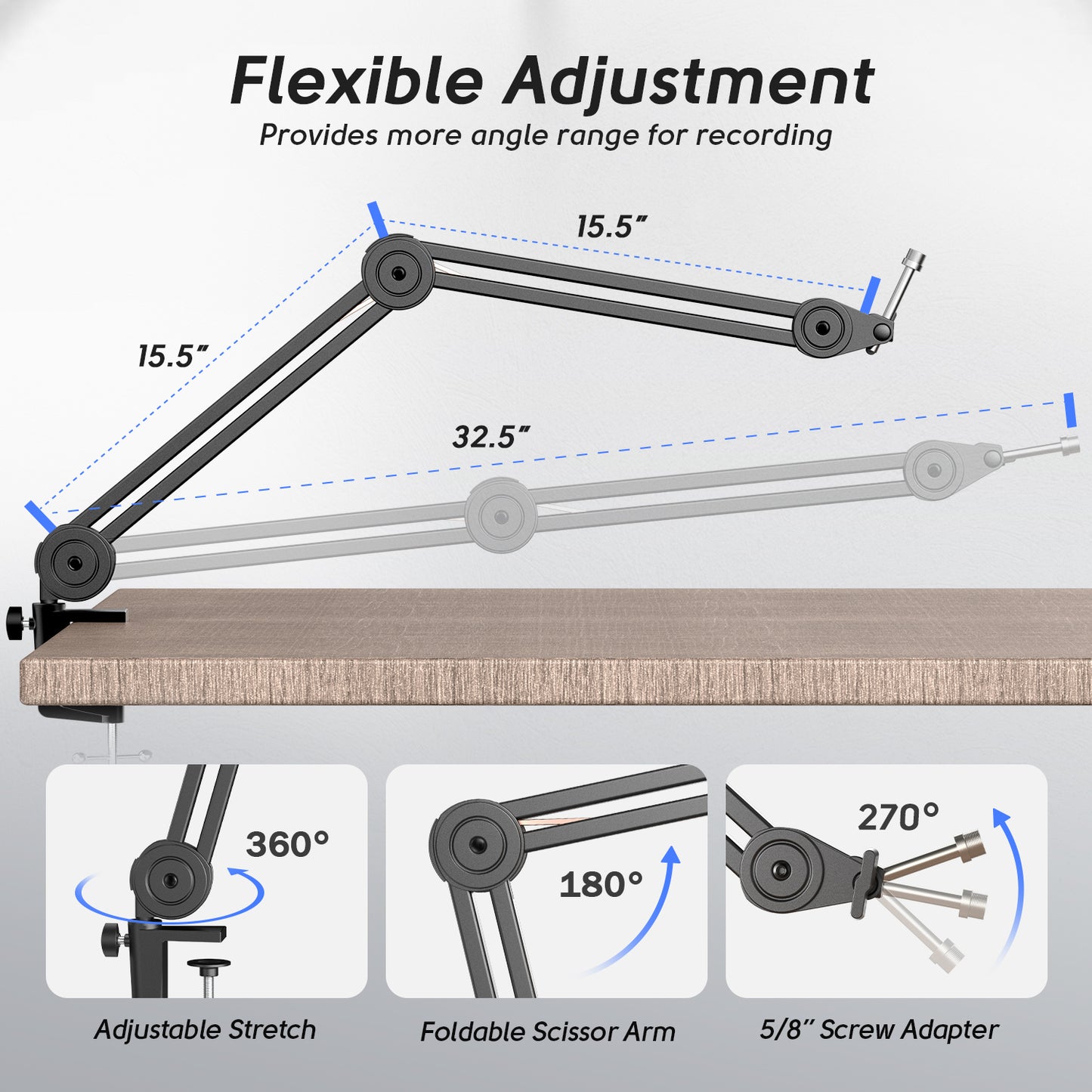 FIFINE BM63 Desktop Mic stand Microphone table condenser microphone Stand Mic