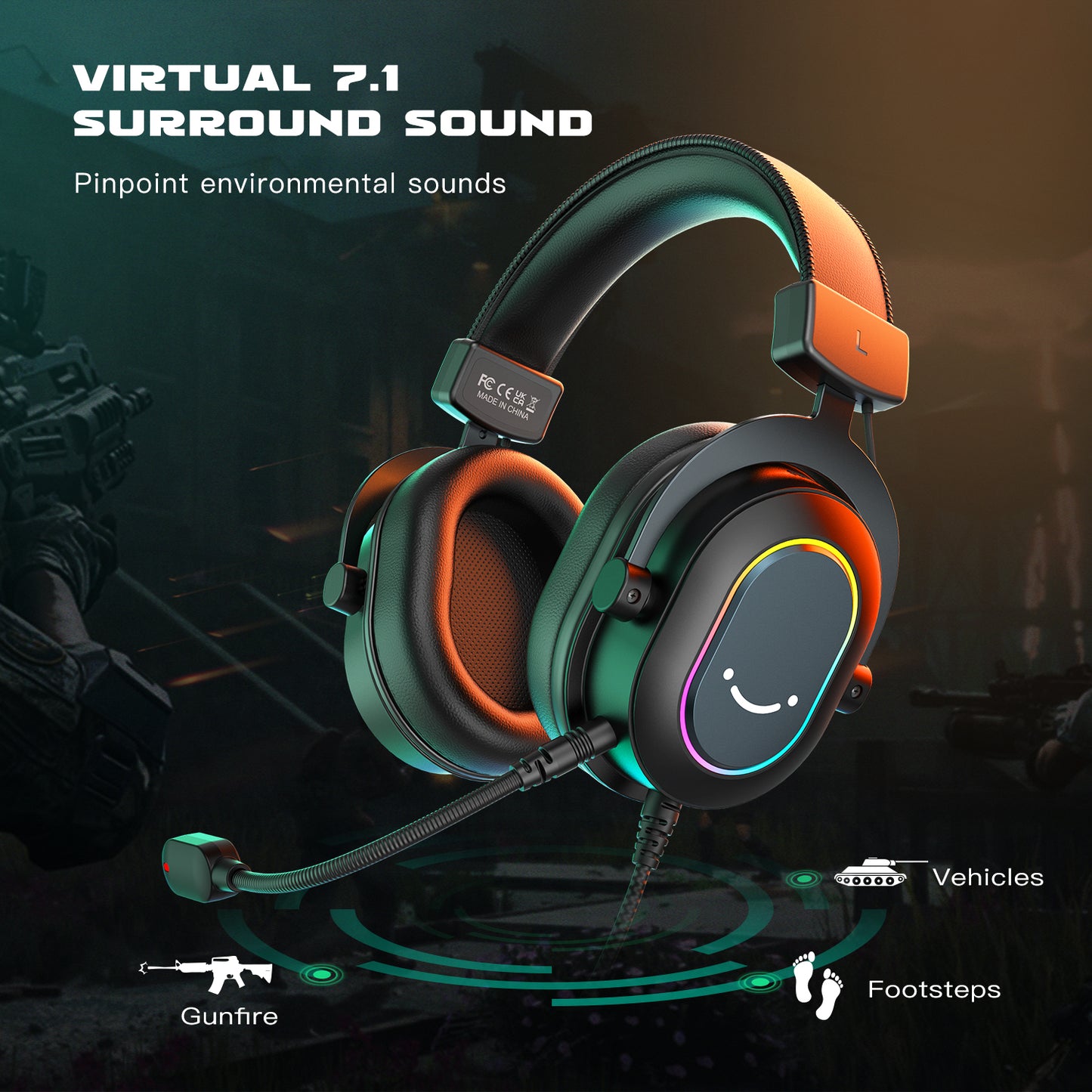 H6 7.1 Gaming Headset LED lights Gaming Headphones Gamer USB Wired Gamer Headset Gaming Headphones