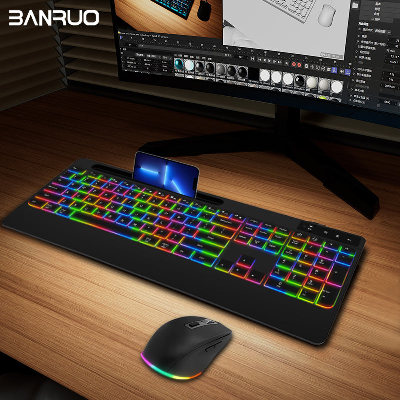 Mouse & Keyboards Game Gaming Office Professional Backlit RGB LED PC Keyboard Wireless Keyboard And Mouse Combo