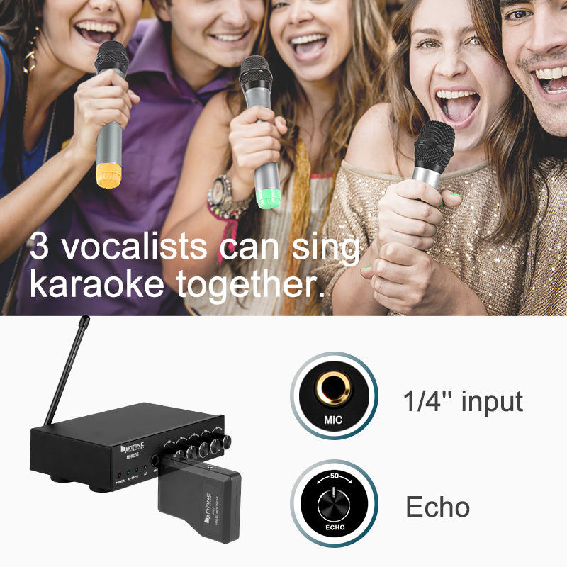 UHF Dual Channel Wireless Handheld Microphone Easy-to-use Karaoke Microfono System K036