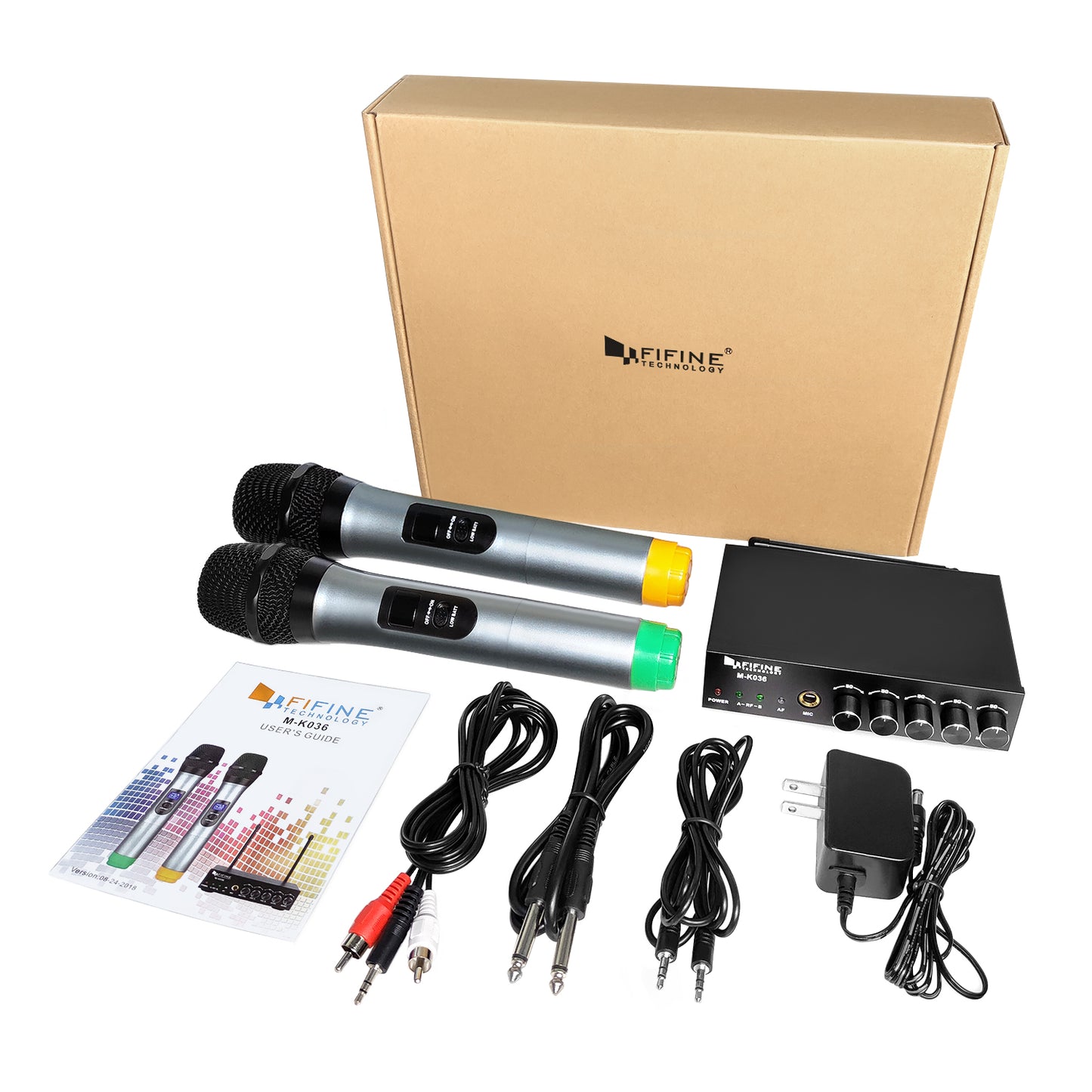 UHF Dual Channel Wireless Handheld Microphone Easy-to-use Karaoke Microfono System K036