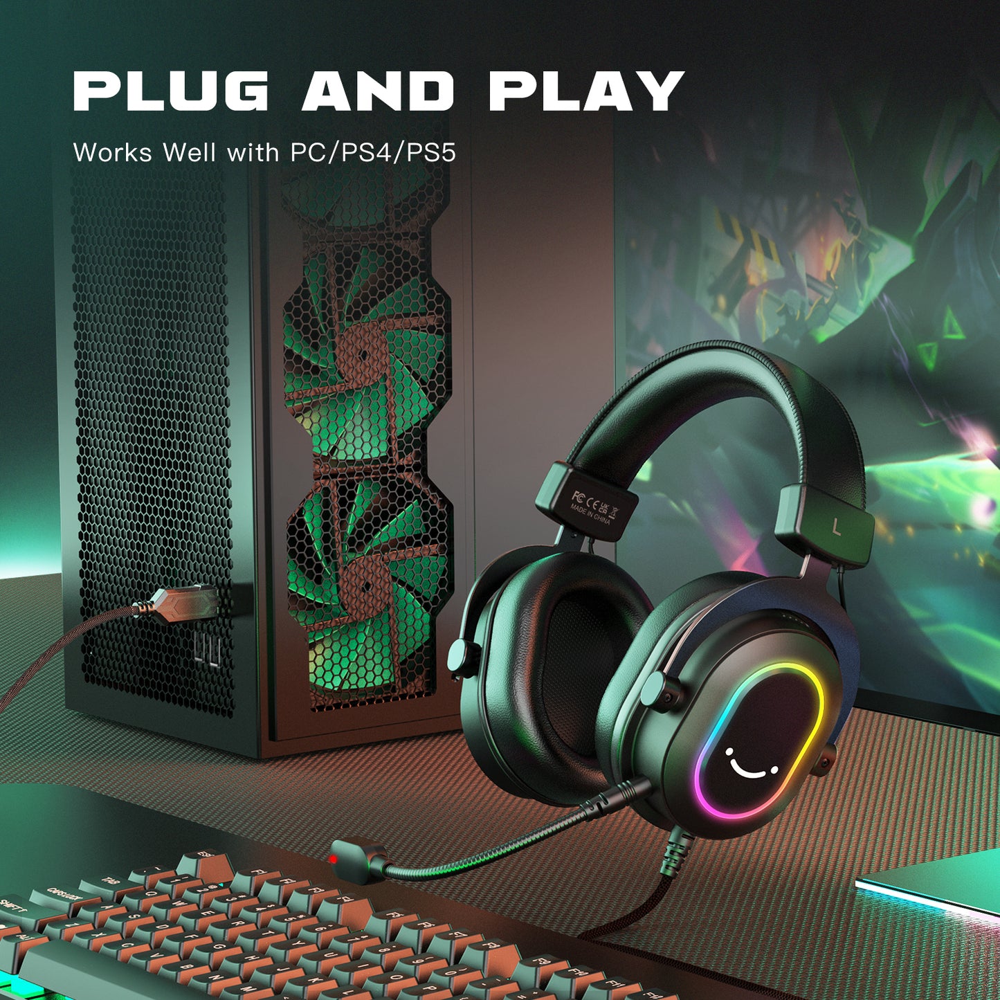 H6 7.1 Gaming Headset LED lights Gaming Headphones Gamer USB Wired Gamer Headset Gaming Headphones