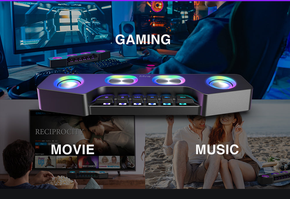 A16 Party Gift BT 5.0 Desktop Speaker Wireless RGB Speaker AUX Gaming Computer Speaker