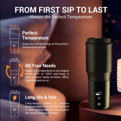 Smart Tumbler with Lithium Battery ,Electric heated coffee mug ,coffee warmer and Temperature Control Travel Mug